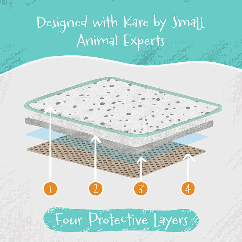 Kavee patterned lap pad in dalmatian print - image showing product features and layers