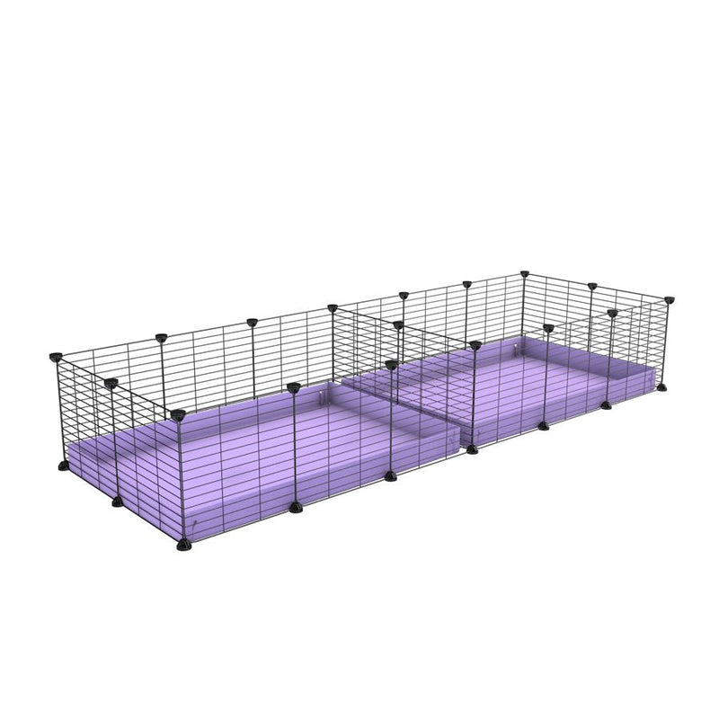A 6x2 C&C cage with divider for guinea pig fighting or quarantine with lilac coroplast from brand kavee