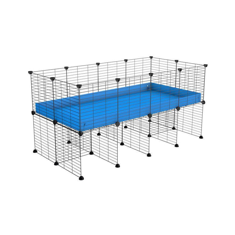 a 4x2 CC cage for guinea pigs with a stand blue correx and 9x9 grids sold in USA by kavee