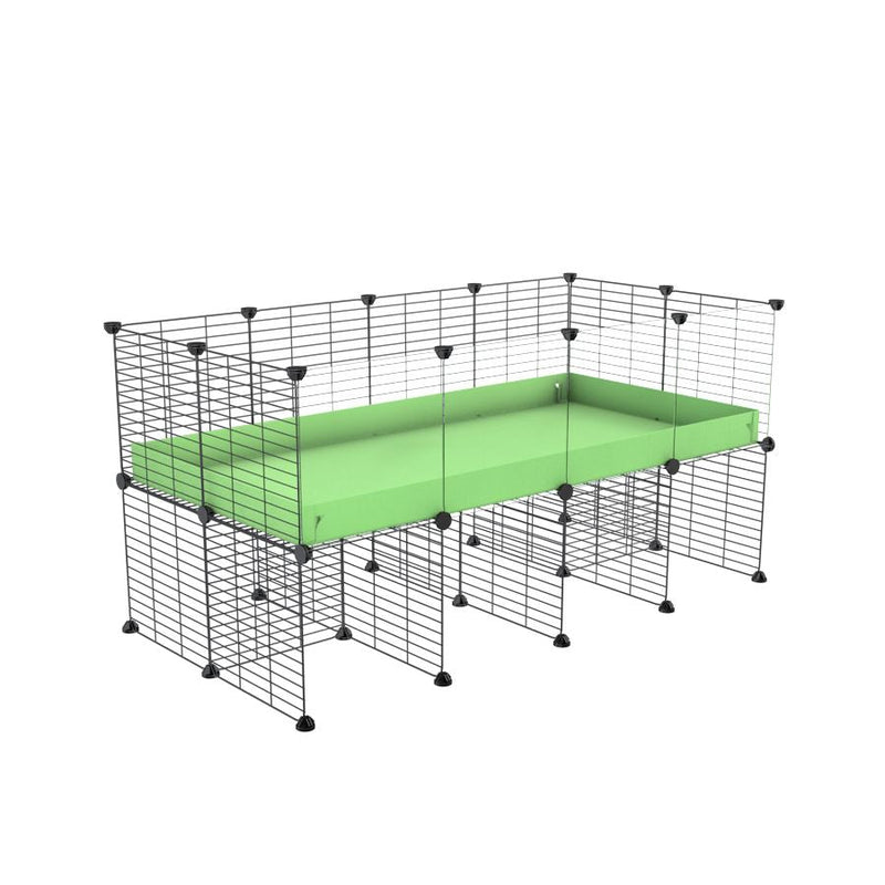 a 4x2 CC cage with clear transparent plexiglass acrylic panels  for guinea pigs with a stand green pastel pistachio correx and grids sold in USA by kavee