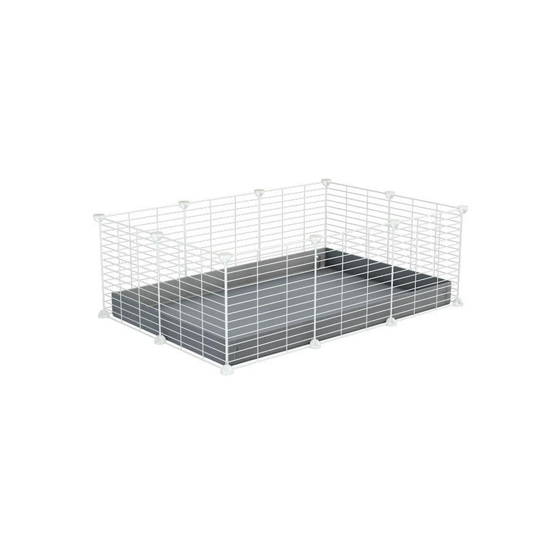 A cheap 3x2 C&C cage for guinea pig with gray coroplast and baby proof white CC grids from brand kavee