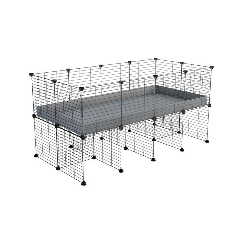 a 4x2 CC cage for guinea pigs with a stand gray correx and 9x9 grids sold in USA by kavee