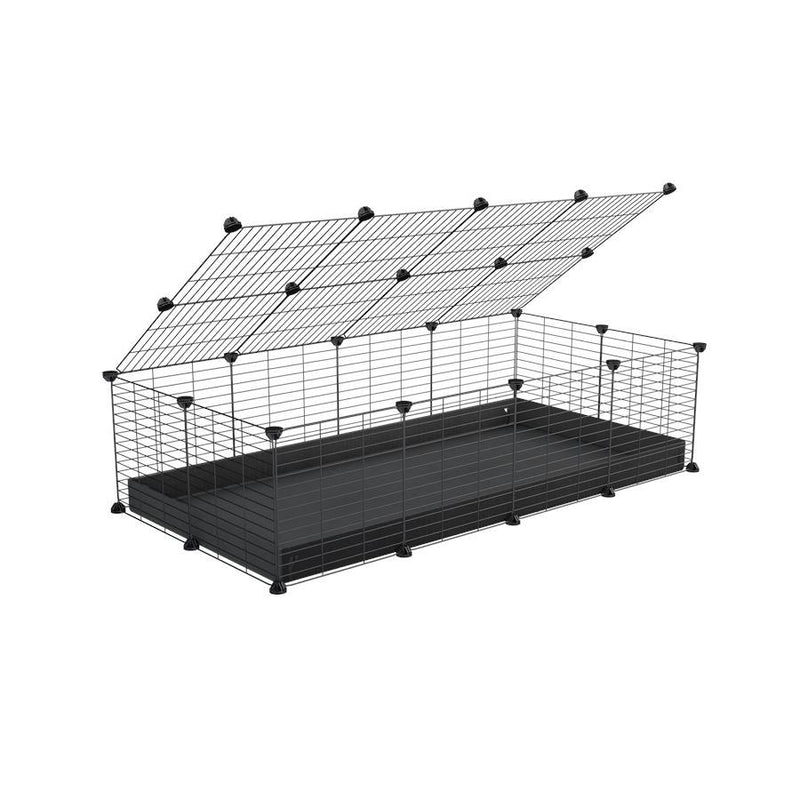 A 2x4 C and C cage for guinea pigs with black coroplast a lid and small hole grids from brand kavee