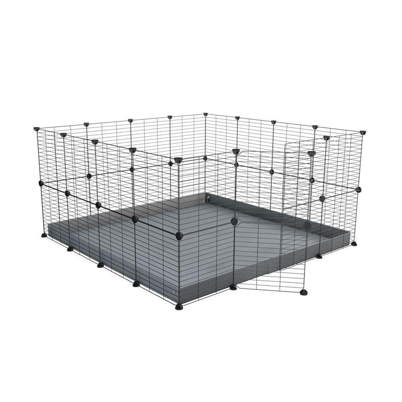 A 4x4 C&C rabbit cage with safe small meshing baby bars grids and gray coroplast by kavee USA