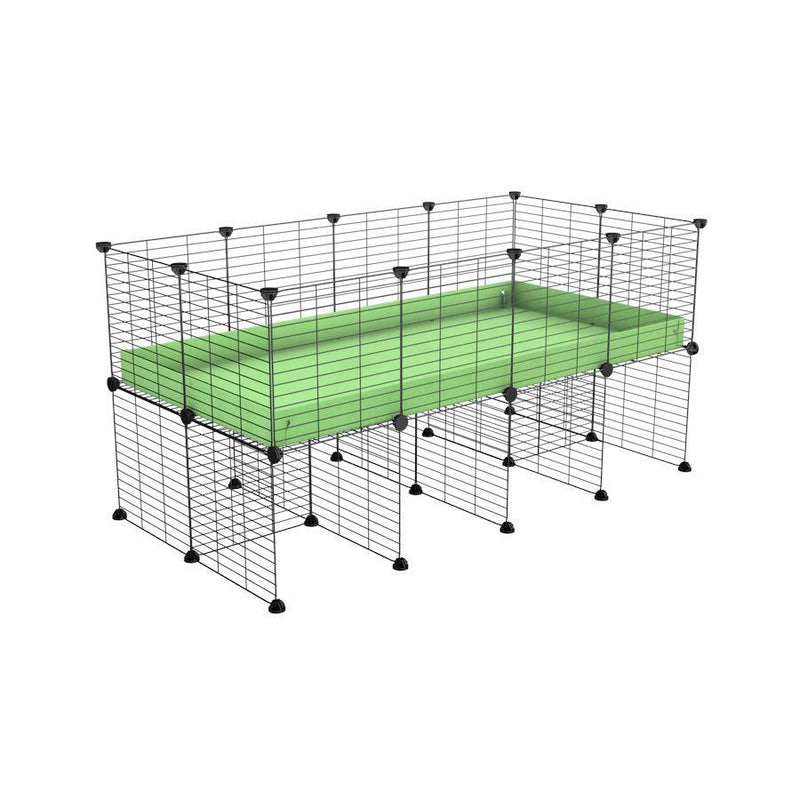 a 4x2 CC cage for guinea pigs with a stand green pastel pistachio correx and 9x9 grids sold in USA by kavee