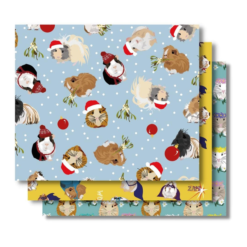 Cute Guinea Pig Christmas Tree Gift Wrap Thick Wrapping Paper Holiday Party  Decoration (20 inch x 30 inch sheet)