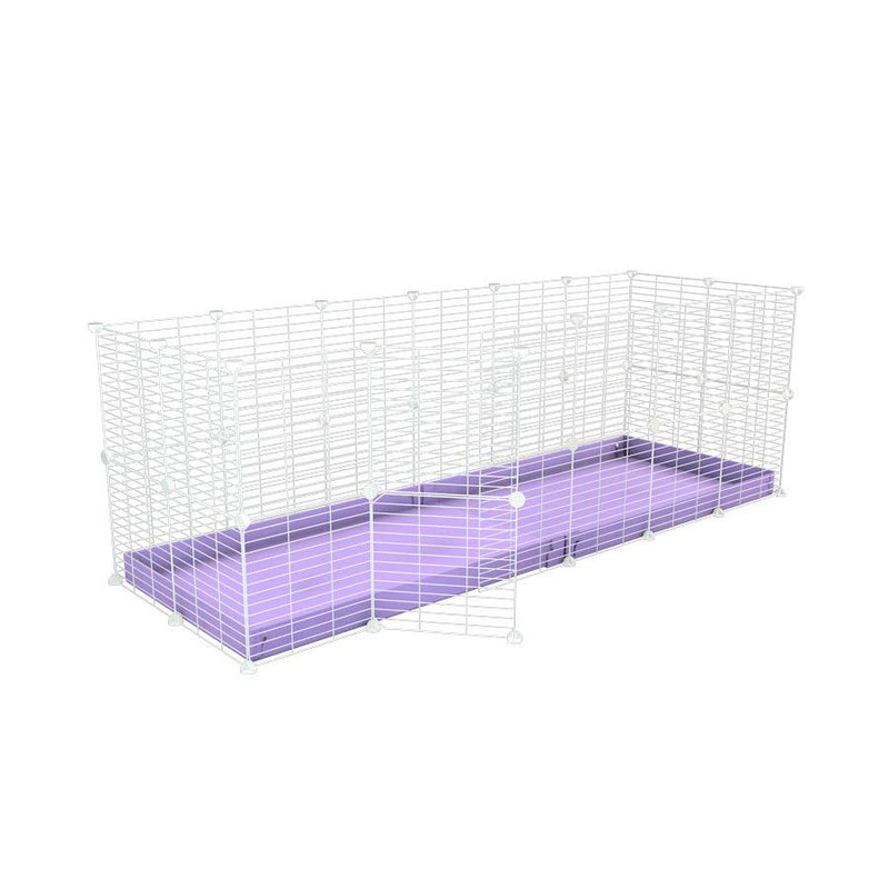 A 6x2 C and C rabbit cage with safe baby proof white CC grids purple coroplast by kavee USA