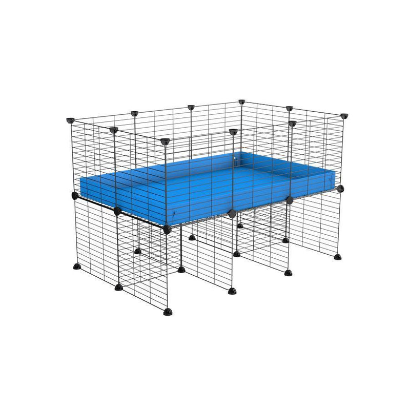 a 3x2 CC cage for guinea pigs with a stand blue correx and 9x9 grids sold in USA by kavee