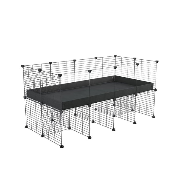 a 4x2 CC cage with clear transparent plexiglass acrylic panels  for guinea pigs with a stand black correx and grids sold in USA by kavee