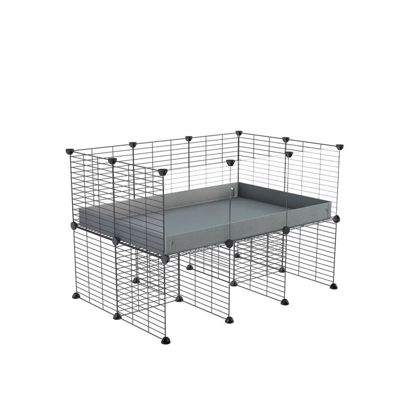 a 3x2 CC cage with clear transparent plexiglass acrylic panels  for guinea pigs with a stand gray correx and grids sold in USA by kavee