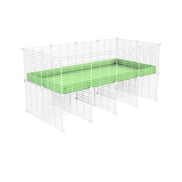 a 4x2 CC cage for guinea pigs with a stand green pastel pistachio correx and 9x9 white C&C grids sold in USA by kavee