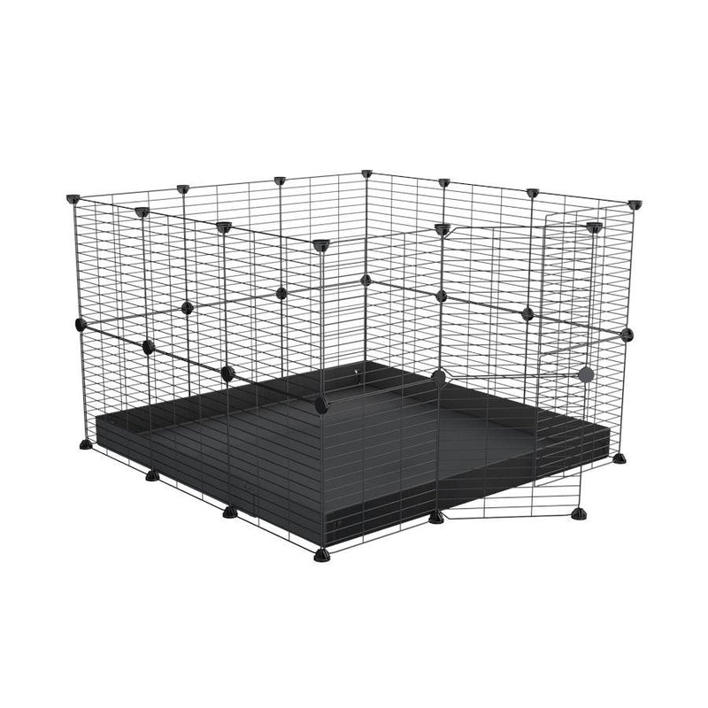 A 3x3 C and C rabbit cage with lid and safe small meshing grids black coroplast by kavee USA
