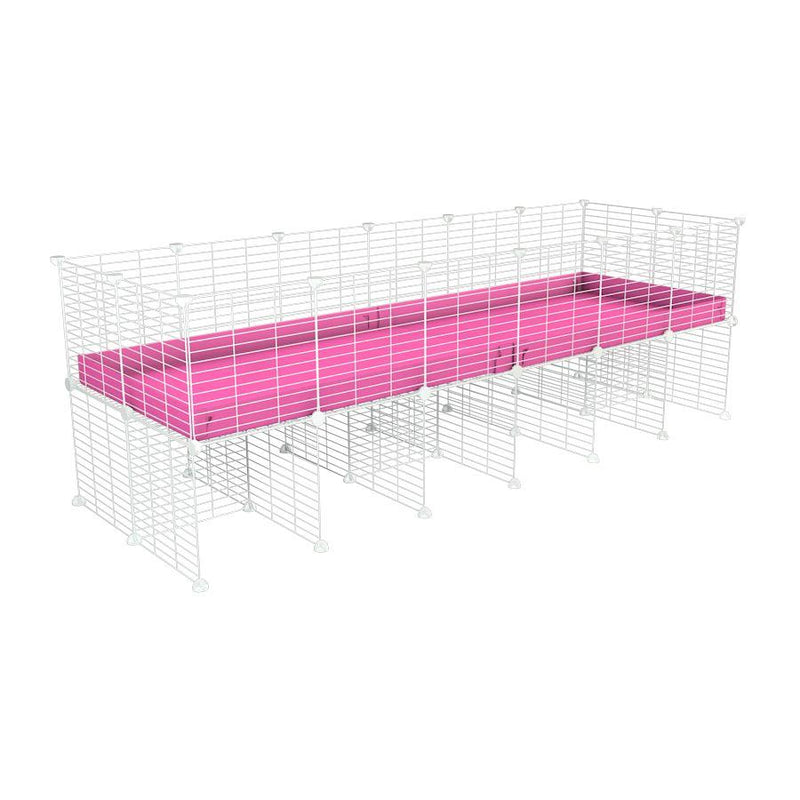 a 6x2 CC cage for guinea pigs with a stand pink correx and 9x9 white CC grids sold in USA by kavee