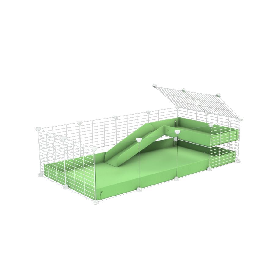 4x2 C&C Cage with a Loft and Ramp Clear Acrylic Panels Kavee Cages