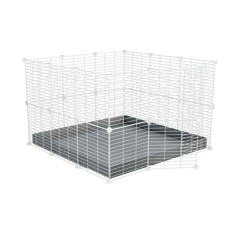 A 3x3 C and C rabbit cage with safe baby proof white grids gray coroplast by kavee USA