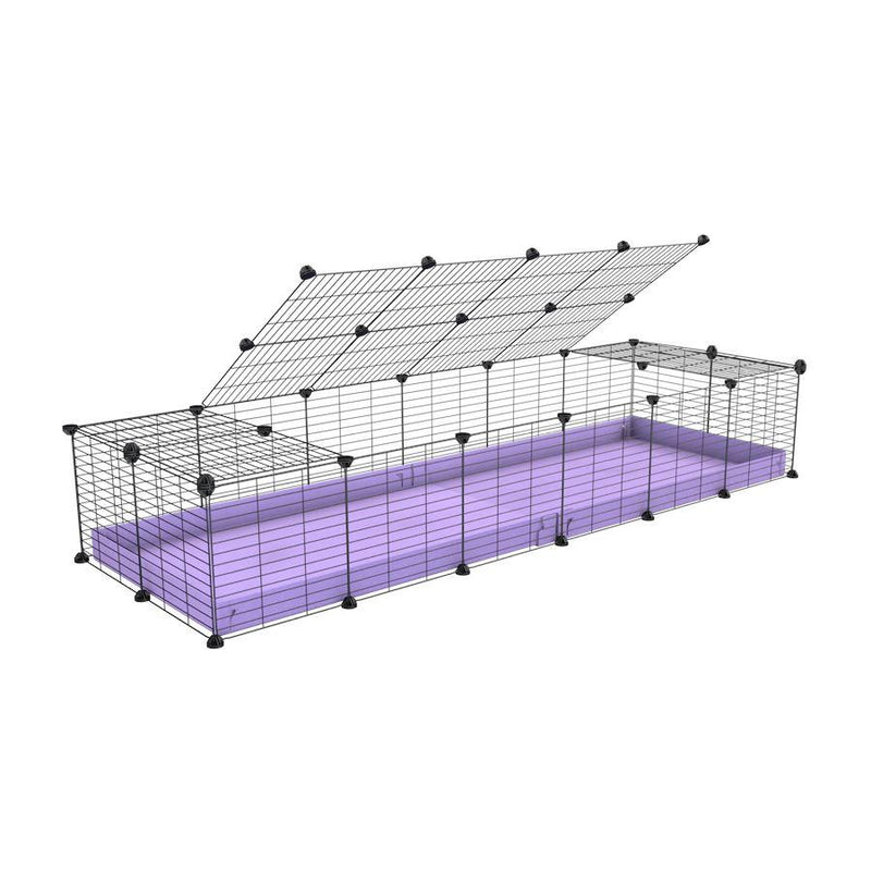 A 2x6 C and C cage for guinea pigs with purple lilac pastel coroplast a lid and small hole grids from brand kavee