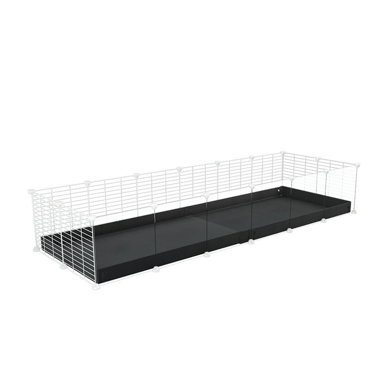A cheap 6x2 C&C cage with clear transparent perspex acrylic windows  for guinea pig with black coroplast and baby proof white grids from brand kavee