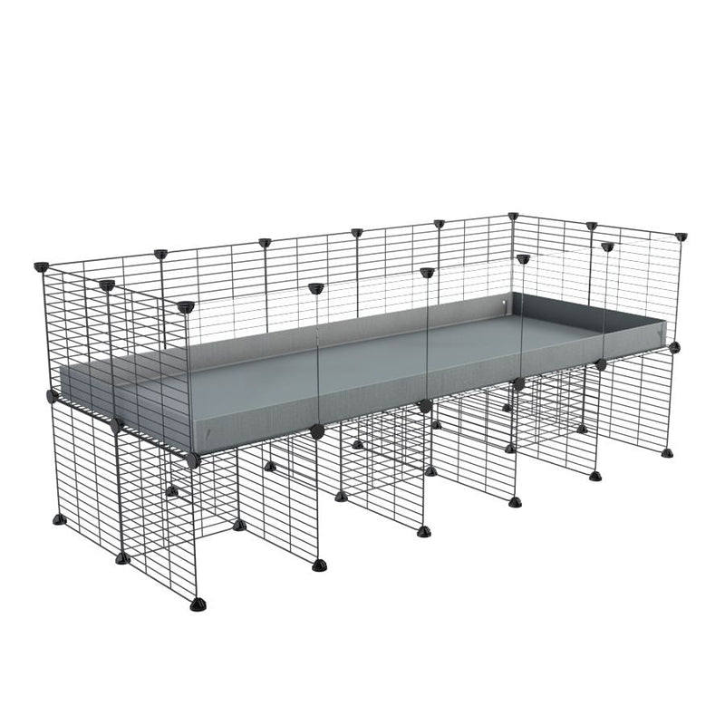 a 5x2 CC cage with clear transparent plexiglass acrylic panels  for guinea pigs with a stand gray correx and grids sold in USA by kavee