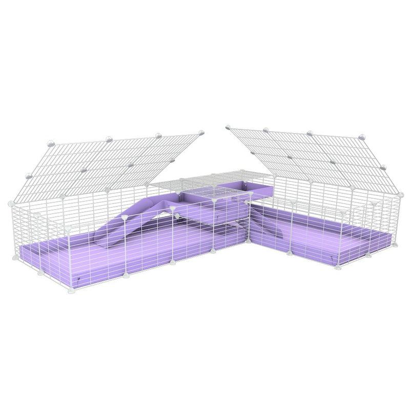 White L-Shape 8x2 C&C Cage with Divider & Loft