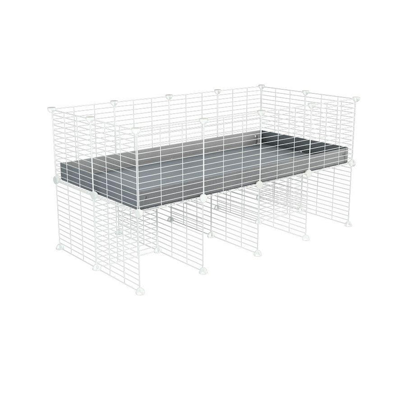 a 4x2 CC cage for guinea pigs with a stand gray correx and 9x9 white C&C grids sold in USA by kavee