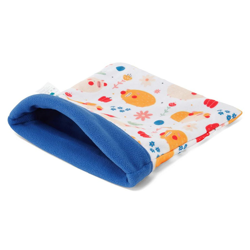 a guinea pig accessory hideout sleep sack bed in amy frances blue fleece by kavee 