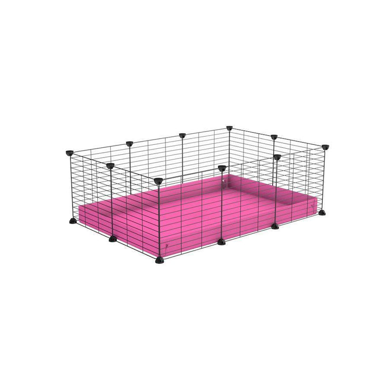 A cheap 3x2 C&C cage for guinea pig with pink coroplast and baby grids from brand kavee
