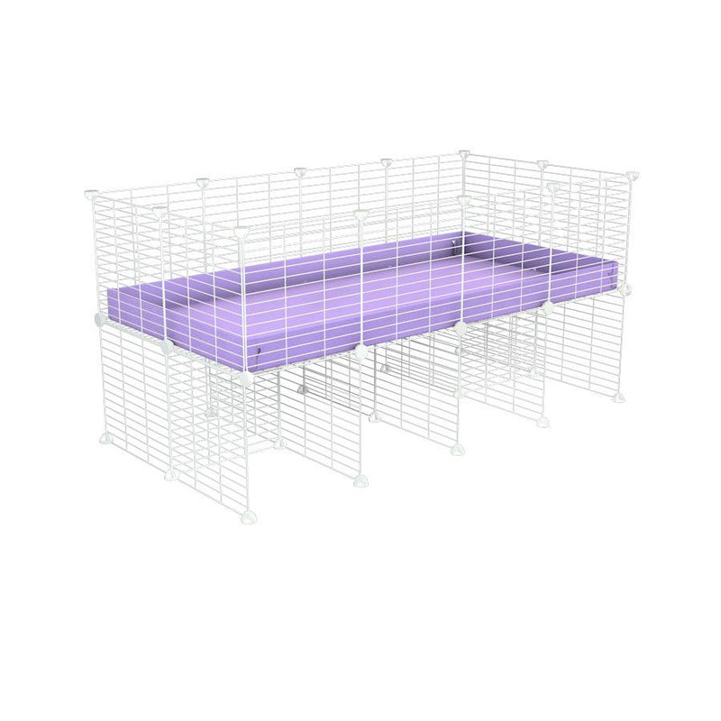 a 4x2 CC cage for guinea pigs with a stand purple lilac pastel correx and 9x9 white CC grids sold in USA by kavee