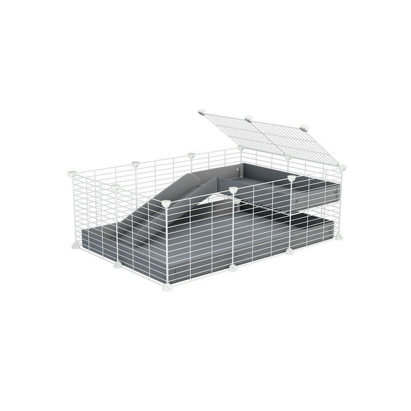 White 3x2 C&C Cage with Loft & Ramp