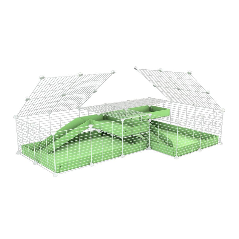 White L-Shape 6x2 C&C Cage with Divider & Loft