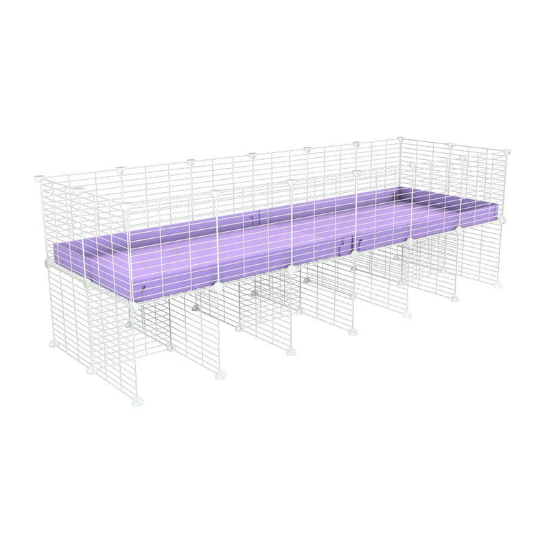 a 6x2 CC cage for guinea pigs with a stand purple lilac pastel correx and 9x9 white grids sold in USA by kavee