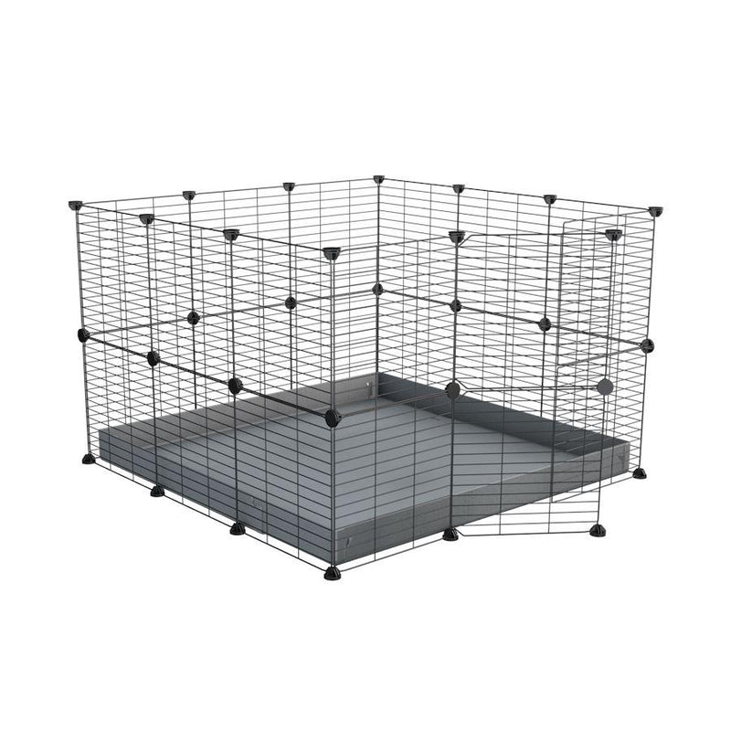 A 3x3 C and C rabbit cage with safe small size baby grids and gray coroplast by kavee USA