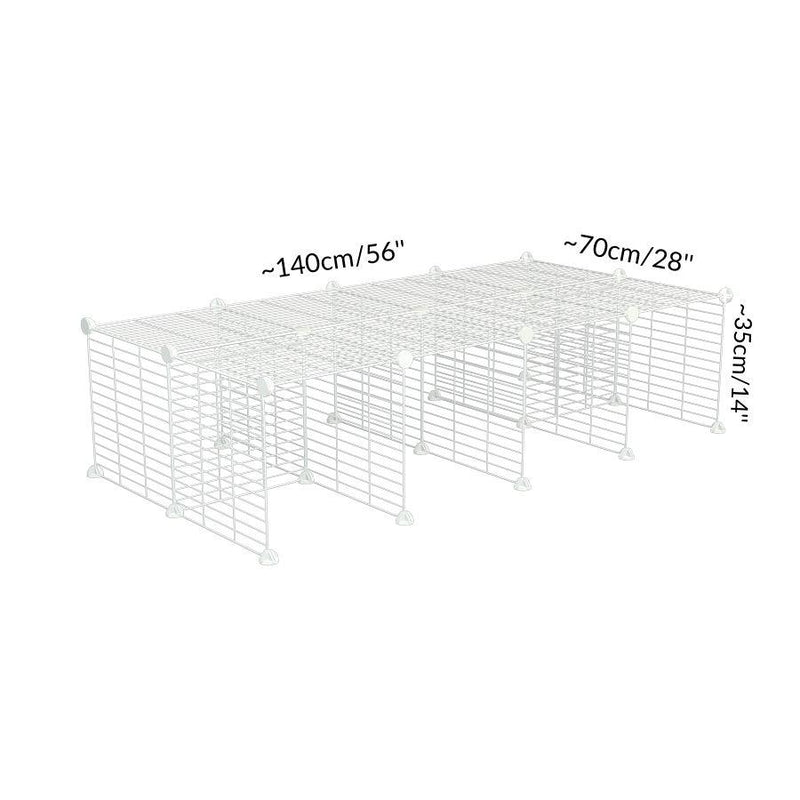 Size of A C and C guinea pig cage stand size 4x2 with small mesh white C and C grids by kavee usa