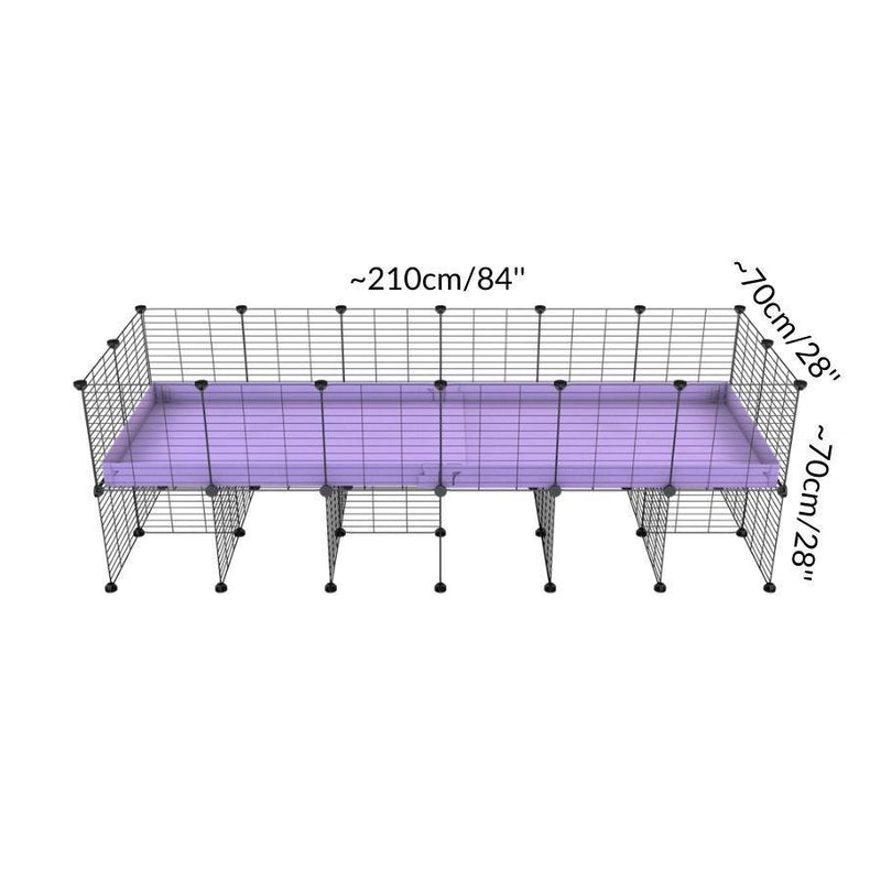Size of a 6x2 CC cage for guinea pigs with a stand purple lilac pastel correx and 9x9 grids sold in USA by kavee