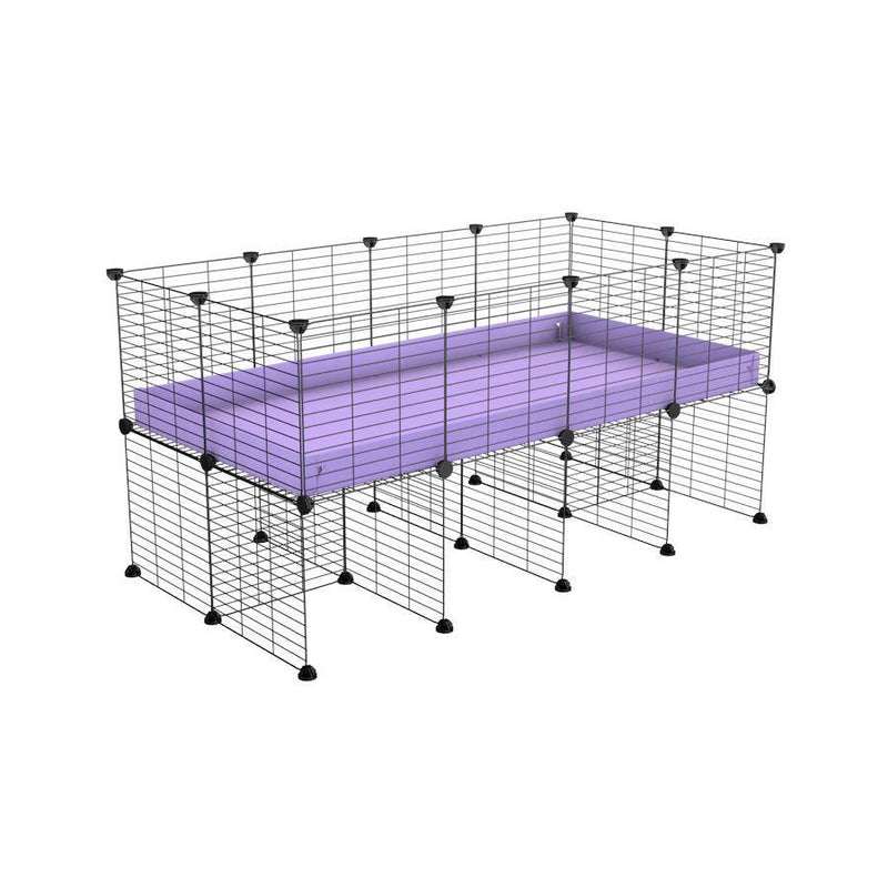a 4x2 CC cage for guinea pigs with a stand purple lilac pastel correx and 9x9 grids sold in USA by kavee
