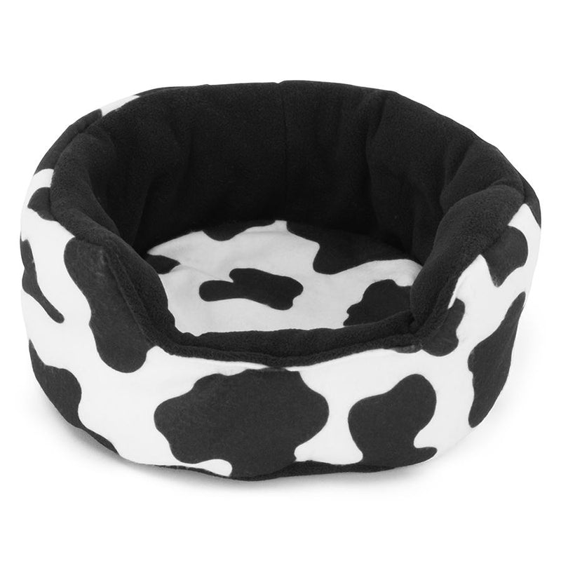 a guinea pig sofa bed cuddle cup in fleece pattern cowprint by kavee