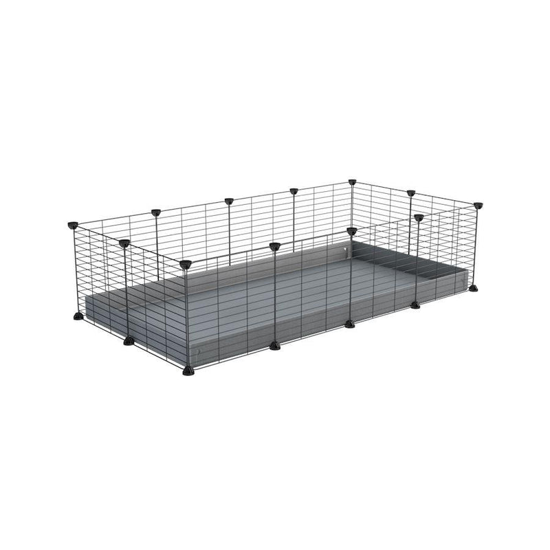 A cheap 4x2 C&C cage for guinea pig with gray coroplast and baby grids from brand kavee