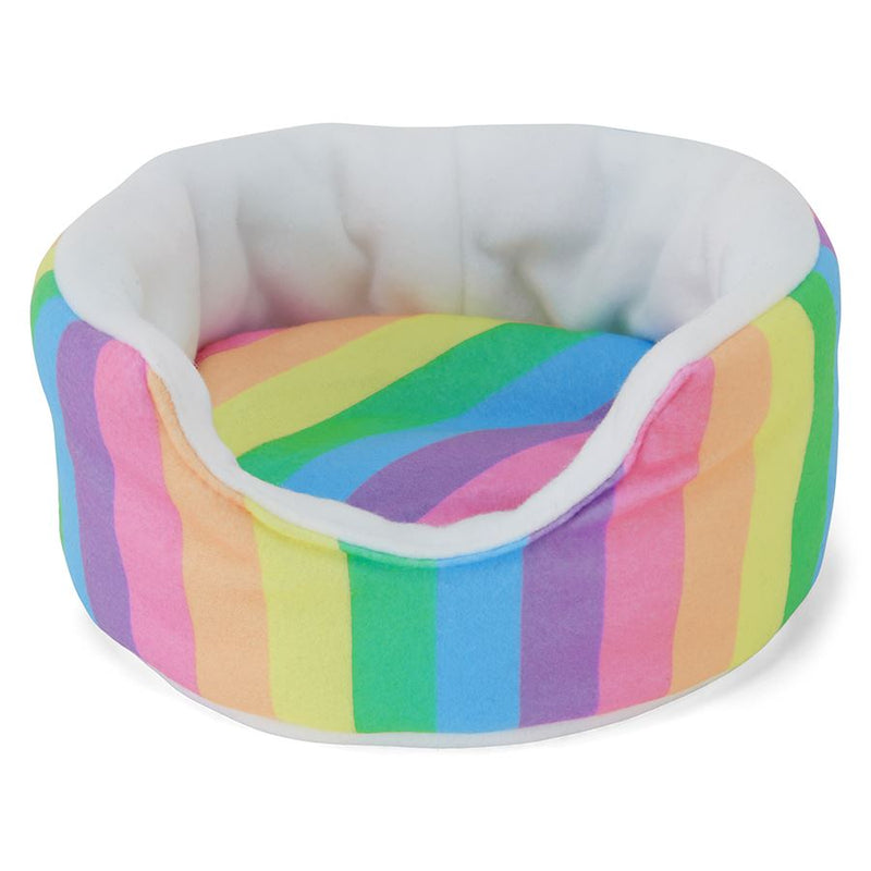 a guinea pig sofa bed cuddle cup in fleece pattern rainbow by kavee