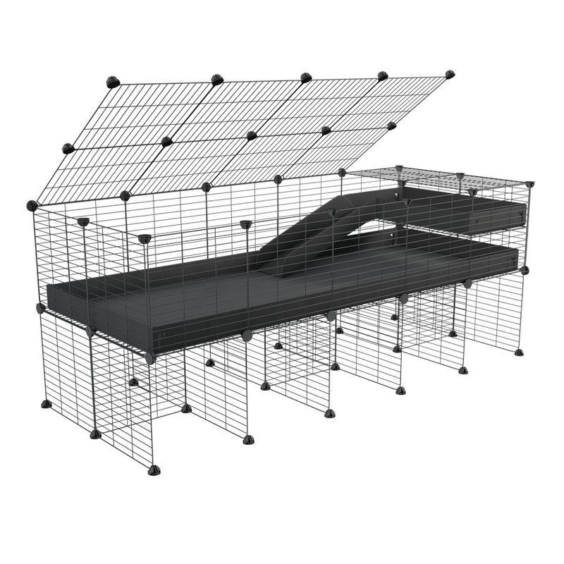 5x2 C&C Cage with Loft, Ramp & Stand