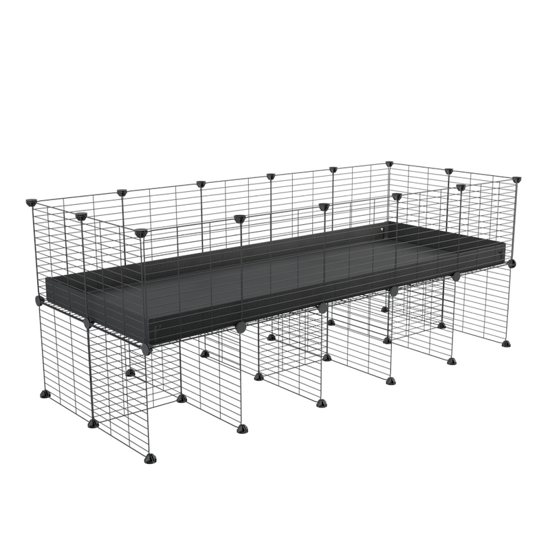 a 5x2 CC cage for guinea pigs with a stand black correx and 9x9 grids sold in USA by kavee