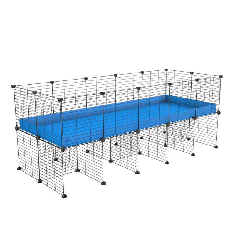 a 5x2 CC cage for guinea pigs with a stand blue correx and 9x9 grids sold in USA by kavee