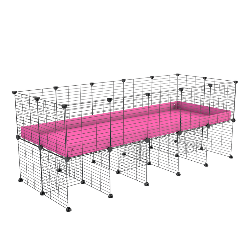 a 5x2 CC cage for guinea pigs with a stand pink correx and 9x9 grids sold in USA by kavee