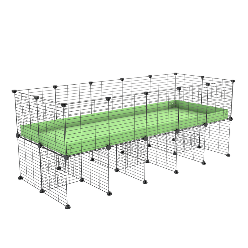 a 5x2 CC cage for guinea pigs with a stand green pastel pistachio correx and 9x9 grids sold in USA by kavee