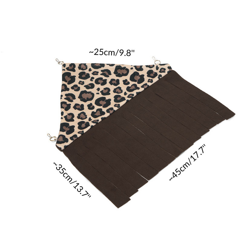 dimensions of a corner curtain in leopard pattern fleece