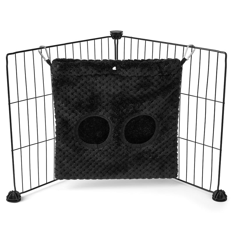  a guinea pig haybag hung on C&C cage made of black fleece by  kavee 