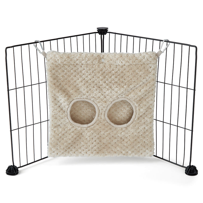  a guinea pig haybag hung on C&C cage made of taupe fleece by  kavee 