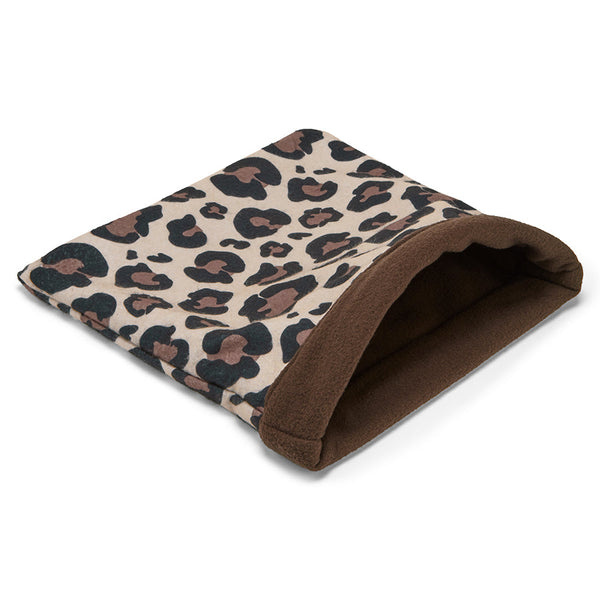 a guinea pig accessory hideout sleep sack bed in leopard fleece by kavee 