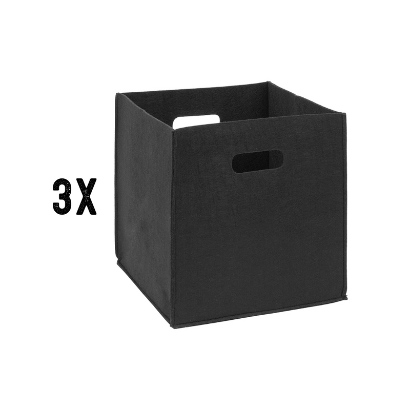 Bold Black Felt Storage Box for C C Cage Kavee UK