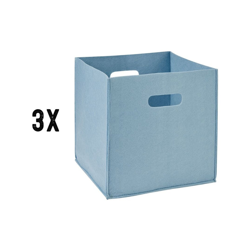 Pack of 3 storage box cube for guinea pig CC cage blue Kavee