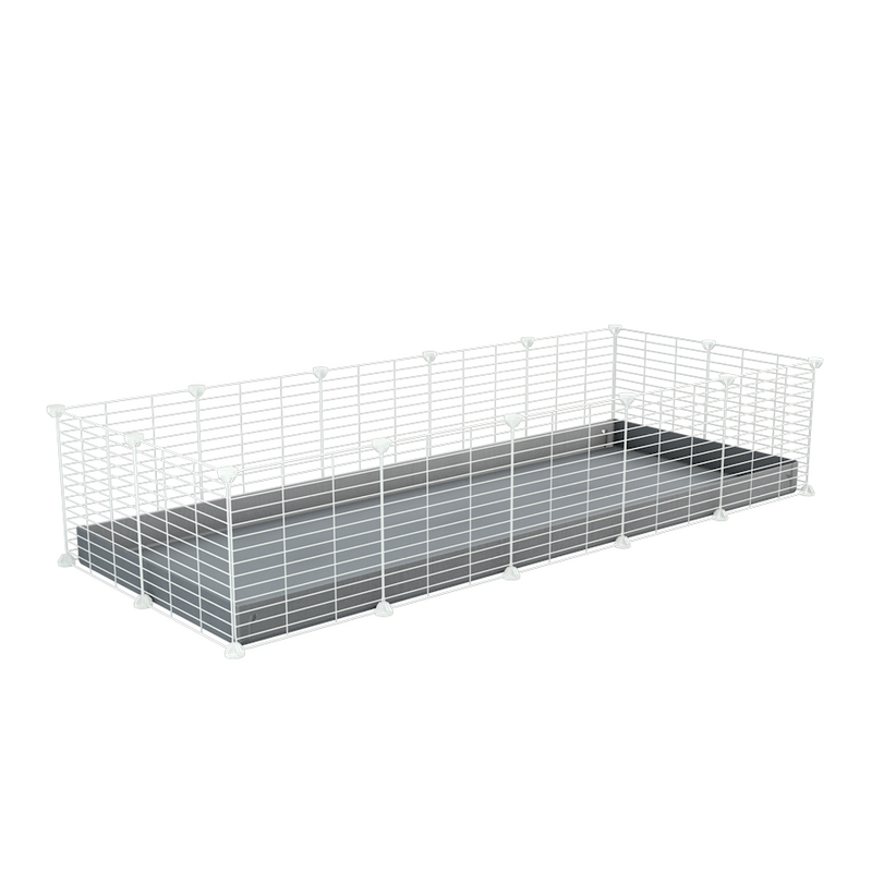 A cheap 5x2 C&C cage for guinea pig with gray coroplast and baby proof white CC grids from brand kavee