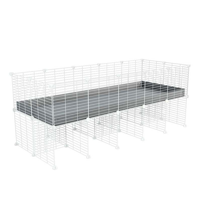 a 5x2 CC cage for guinea pigs with a stand gray correx and 9x9 white C&C grids sold in USA by kavee